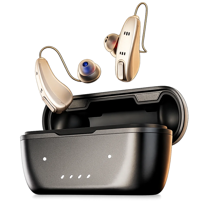 Hearing Aids, Hearing Aids for Seniors & Adults with Mild to Moderate Hearing Loss - Sirnaigs Flow Pro Rechargeable OTC with AI Clear Sound & Noise Cancellation, Bluetooth for Calls/Music, 24H Battery & App Control